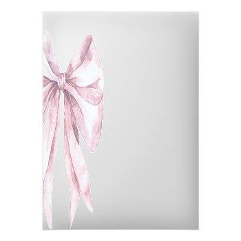 Toile Dusty Pink French Bow Bridal Shower Place Card Front View