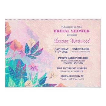 Topical Floral Invitation Front View