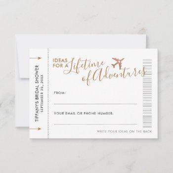 travel idea advice card wedding shower date night 