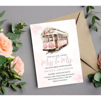 traveling from miss to mrs. bridal shower invitation