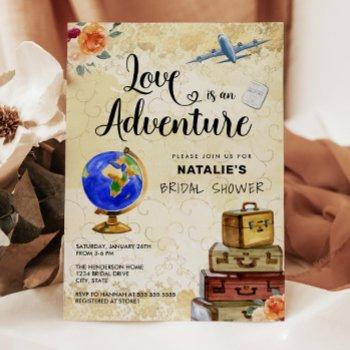 traveling love is an adventure bridal shower invitation