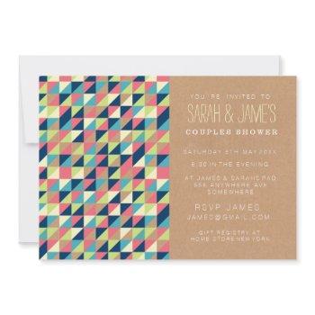 trendy aztec triangles couples shower party invite