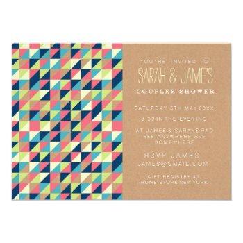 Trendy Aztec Triangles Couples Shower Party Invite Front View