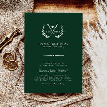 trendy golf country club bridal shower invitation