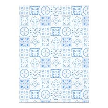 Trendy Light Blue Wavy Edge Lemons Wedding Shower Menu Front View