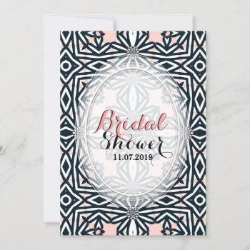 tribal celtic black white bridal shower invitation