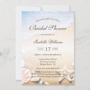 tropical beach wedding starfish bridal shower invitation
