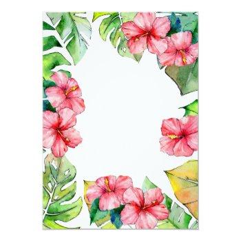 Tropical Floral Watercolor Bridal Shower Invite Front View