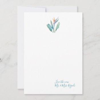 tropical floral wedding thank you cards