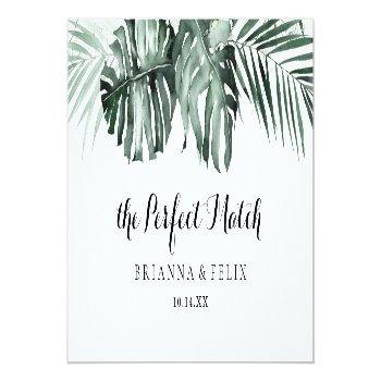 Tropical Greenery White Floral Wedding Favor  Matchboxes Front View