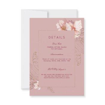 tropical pink tracery details invitation