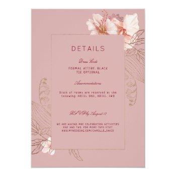Tropical Pink Tracery Details Invitation Front View