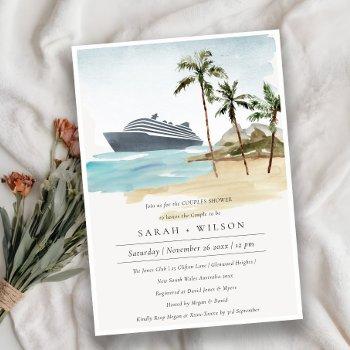 tropical seascape cruise couples shower invite