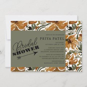 tropical terracotta neutral boho bridal shower invitation