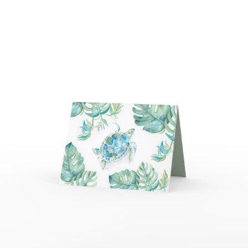 tropical thank you notes watercolor sea turtle