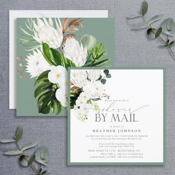 tropical watercolor bridal shower by mail invitation