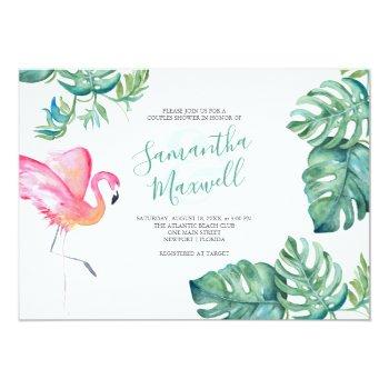 Tropical Watercolor Greenery Couples Shower Front View