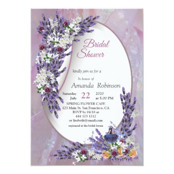 Tuberose & Lavender Blooms Invitation Front View