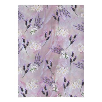Tuberose & Lavender Blooms Invitation Front View