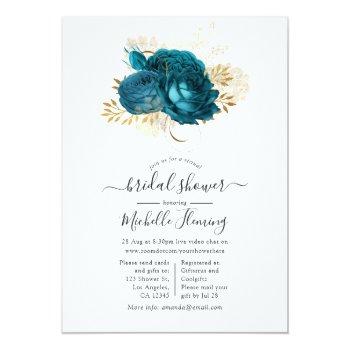 Turquoise And Gold Floral Virtual Front View