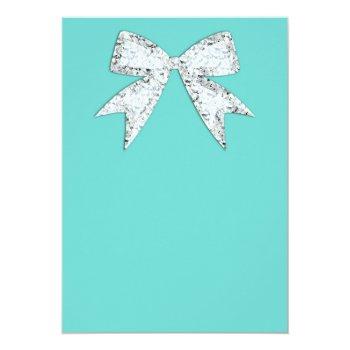 Turquoise Teal Diamond Bling Bow Front View