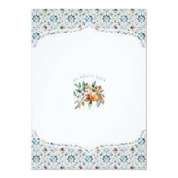 Tuscany Tile Coastal Italian Bridal Shower Invite Front View