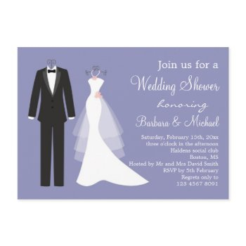 tuxedo & gown couple's bridal shower invitation
