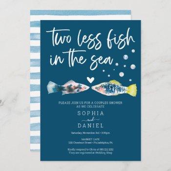 two less fish in the sea couples shower invitation