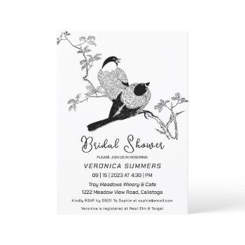 two lovely birds bridal shower invitation