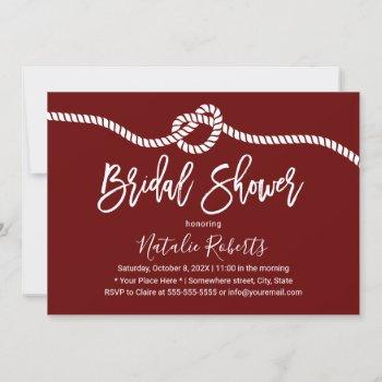 tying the knot elegant typography bridal shower invitation