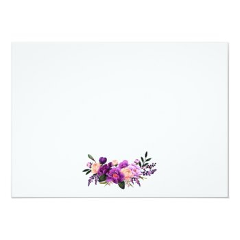 Ultra Violet Purple Floral Bridal Shower Thanks Ps Invitation Front View