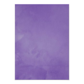 Ultra Violet Watercolor Floral Bridal Shower Bingo Invitation Front View