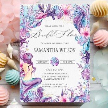 under the sea mermaid reef shells bridal shower  invitation