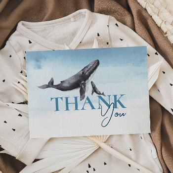 under the sea ocean whale flat baby shower thank you card