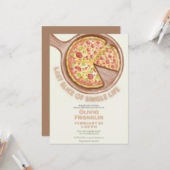 unique last slice of single life bridal shower  invitation