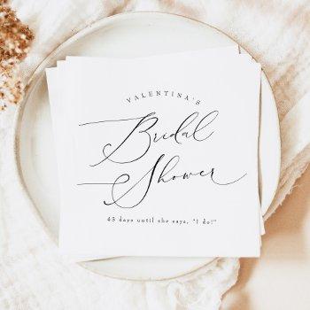 valentina elegant minimalist script bridal shower napkins