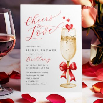 valentine cheers to love bridal shower invitation