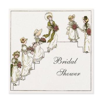 victorian bride and bridesmaids bridal shower invitation