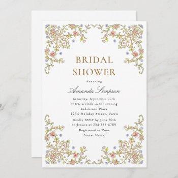 victorian ornate grace floral bridal shower invitation