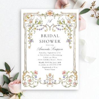 victorian ornate grace floral bridal shower invitation