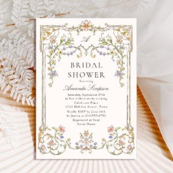 victorian ornate grace floral bridal shower invitation