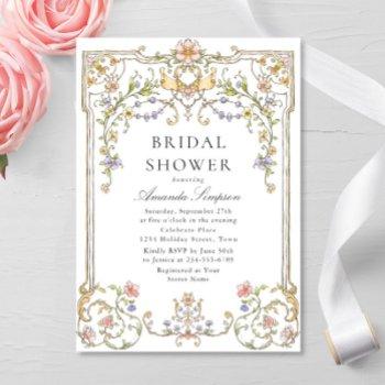 victorian ornate grace floral bridal shower invitation