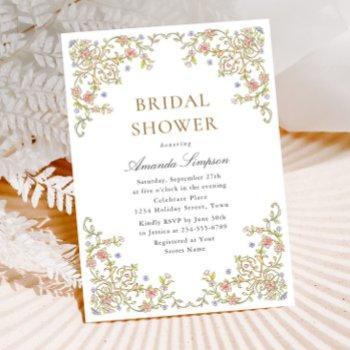 victorian ornate grace floral bridal shower invitation