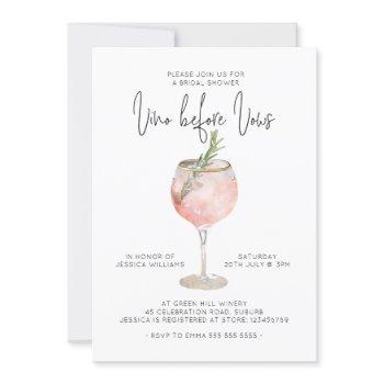 vino before vows bridal shower invitation