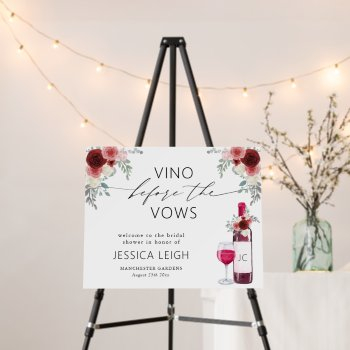vino before vows wine bridal shower invitation foam board