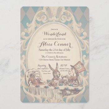 vintage alice in wonderland shower invitations