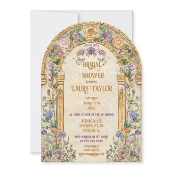 vintage art nouveau floral bridal shower invitation