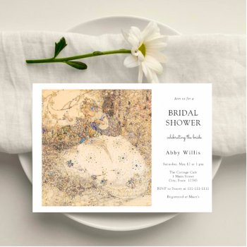 vintage art nouveau floral bridal shower invitation