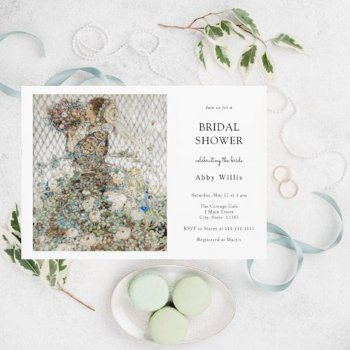 vintage art nouveau floral bridal shower invitation