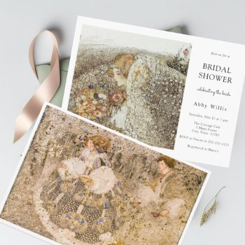 vintage art nouveau floral bridal shower invitation